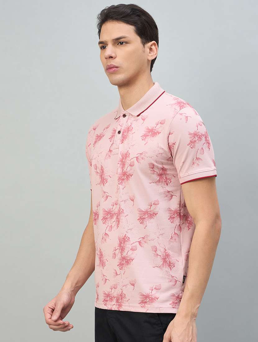 men pink cotton blend plain t-shirt - 22447980 -  Standard Image - 5