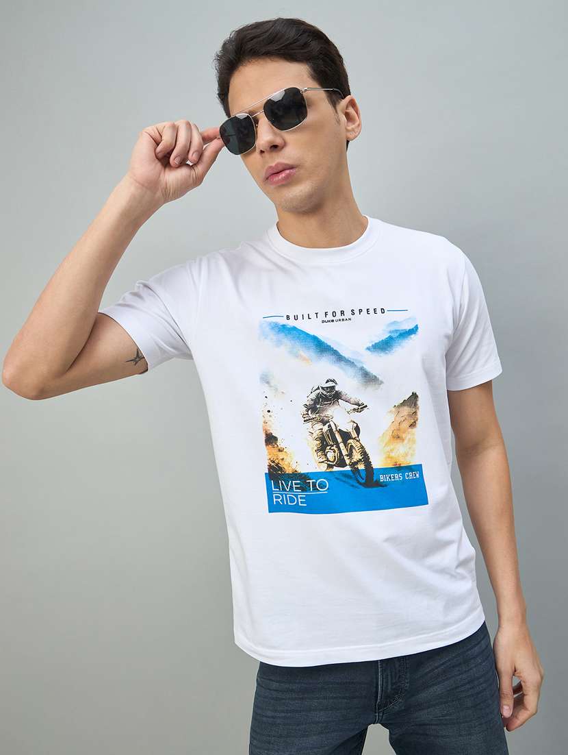 white cotton blend plain tshirt