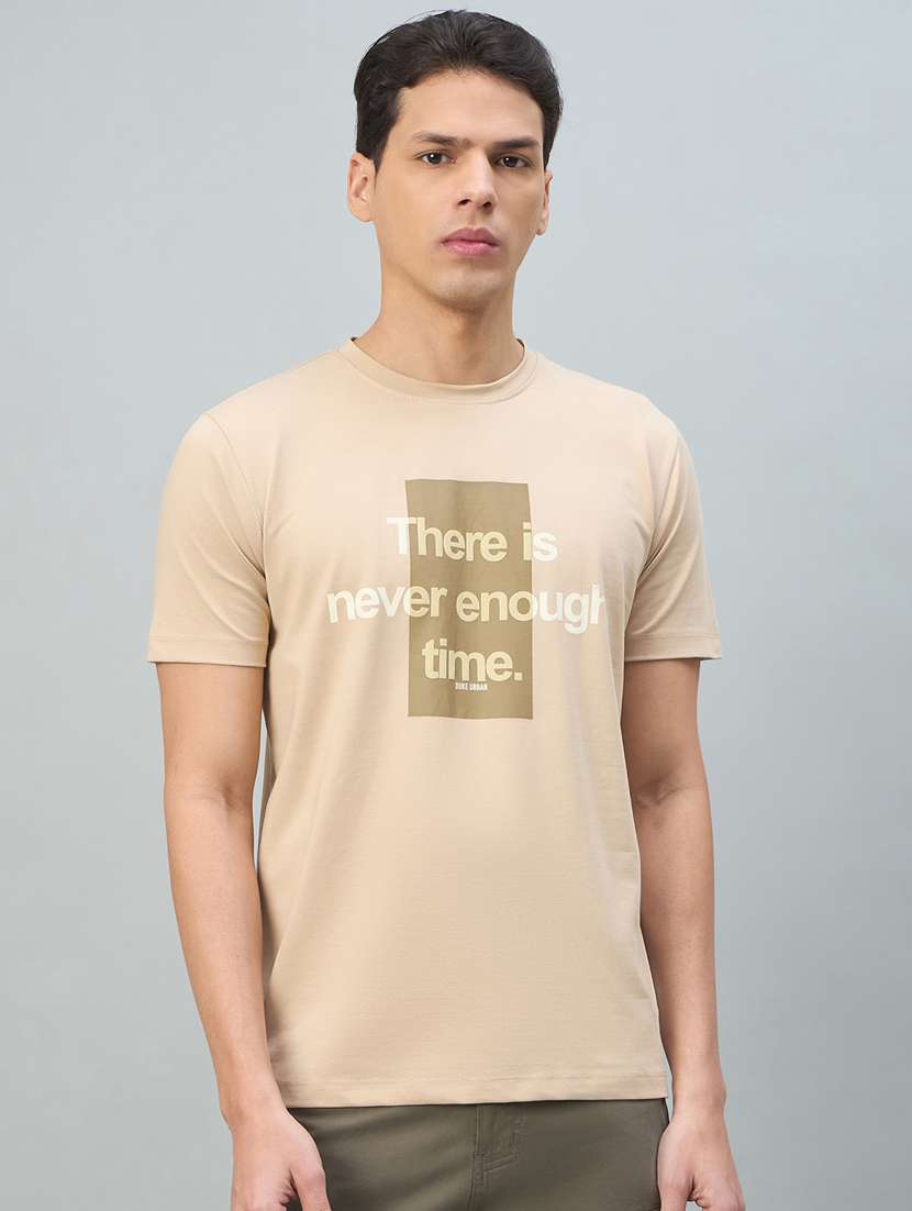 men printed short sleeve round t-shirt