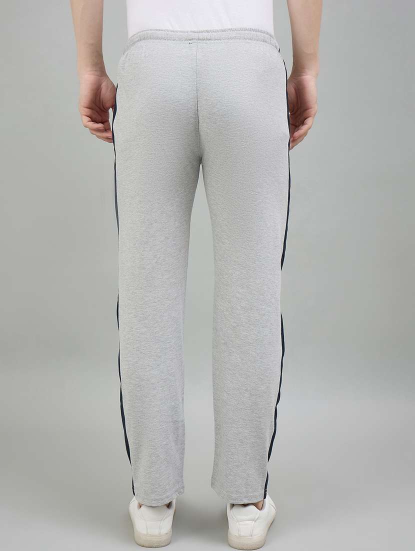 men grey cotton blend  full length track pant - 22448034 -  Standard Image - 3