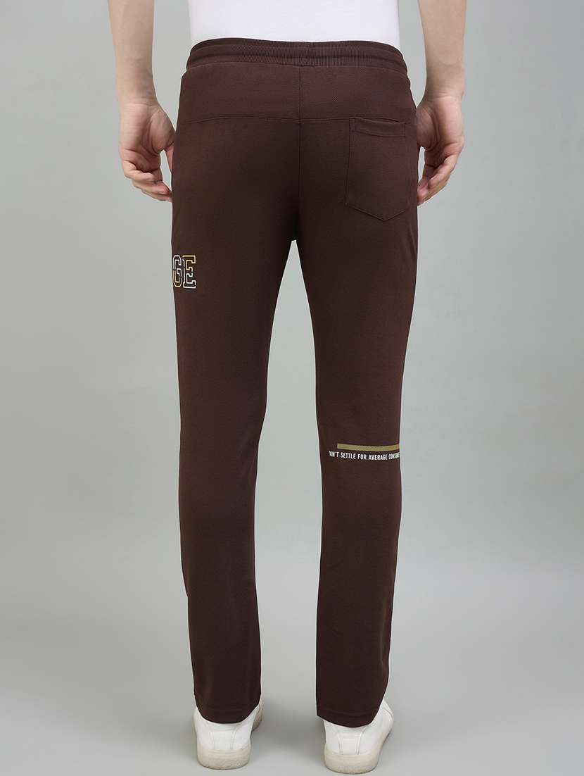 Men Brown Cotton Blend Full Length Track Pant - 22448037 -  Standard Image - 3