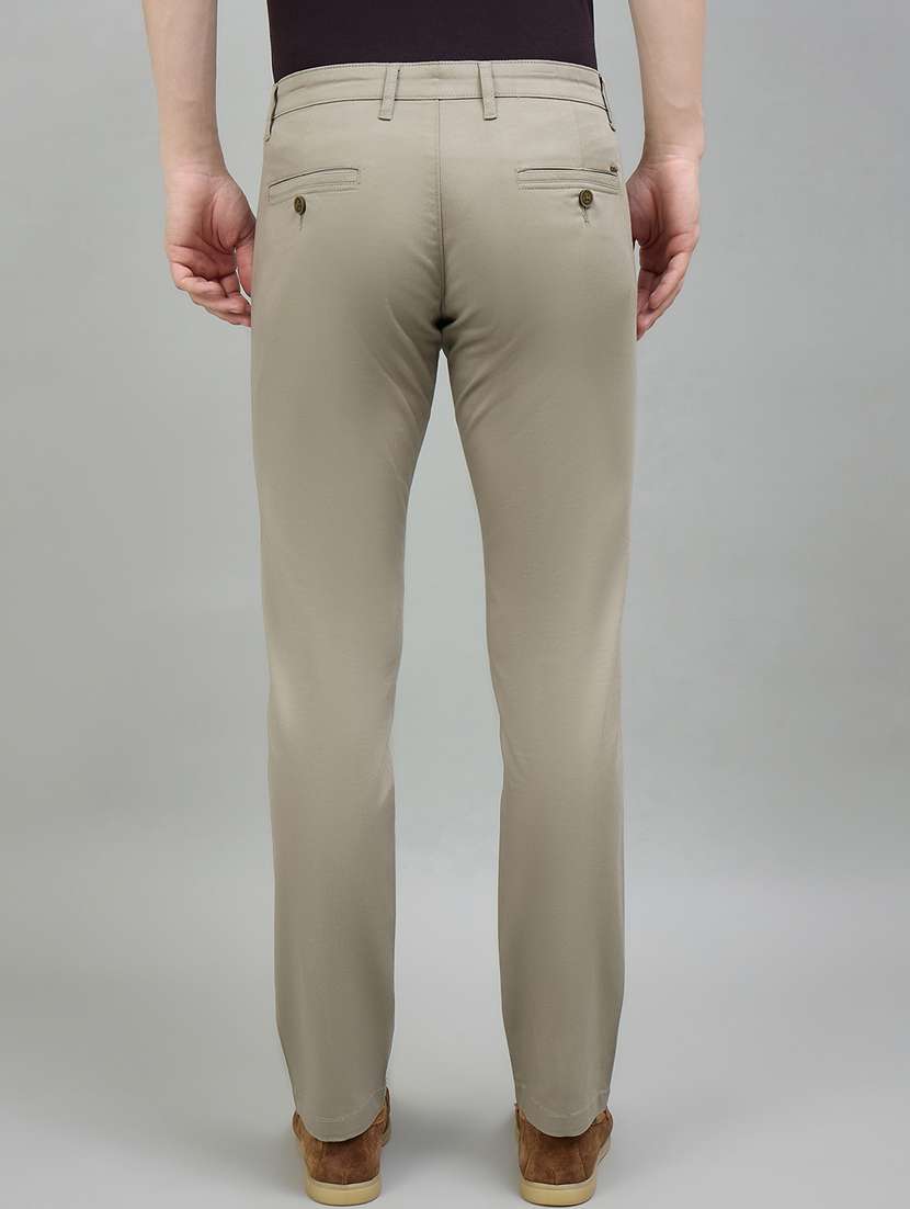 Men Solid Mid Rise Chinos Casual Trouser - 22448062 -  Standard Image - 3
