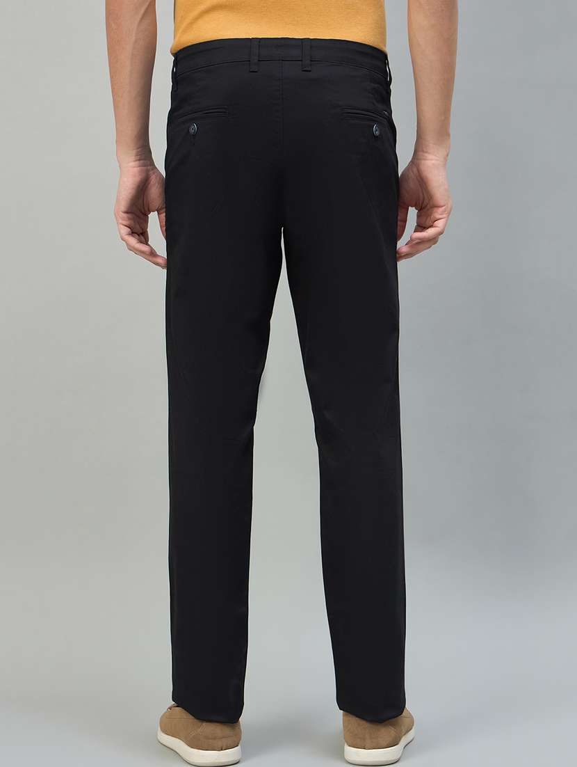 Men Solid Mid Rise Chinos Casual Trouser - 22448067 -  Standard Image - 3