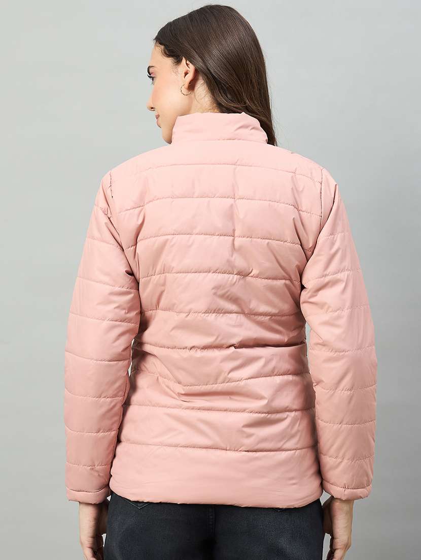 women solid long sleeve puffer jacket - 22448073 -  Standard Image - 3