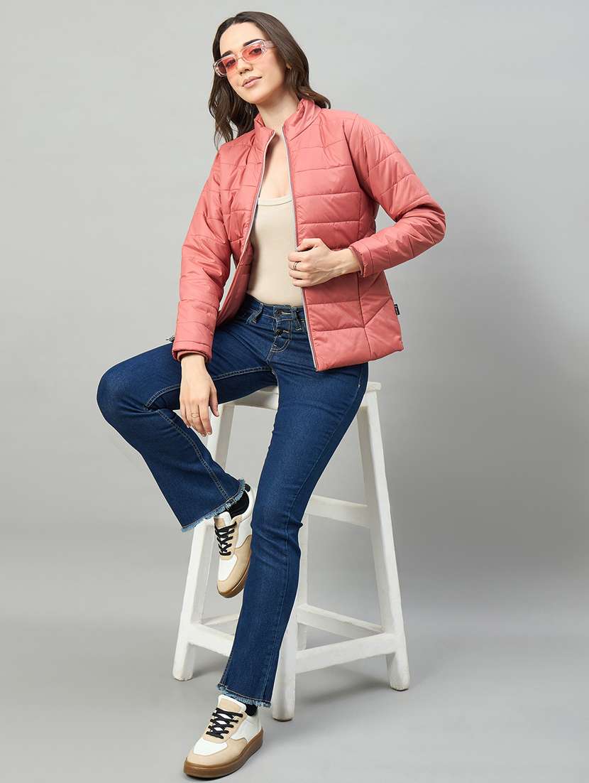 pink polyester quilted & puffer jacket - 22448078 -  Standard Image - 3