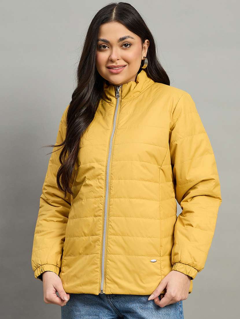 women solid long sleeve reversible puffer jacket - 22448086 -  Standard Image - 3