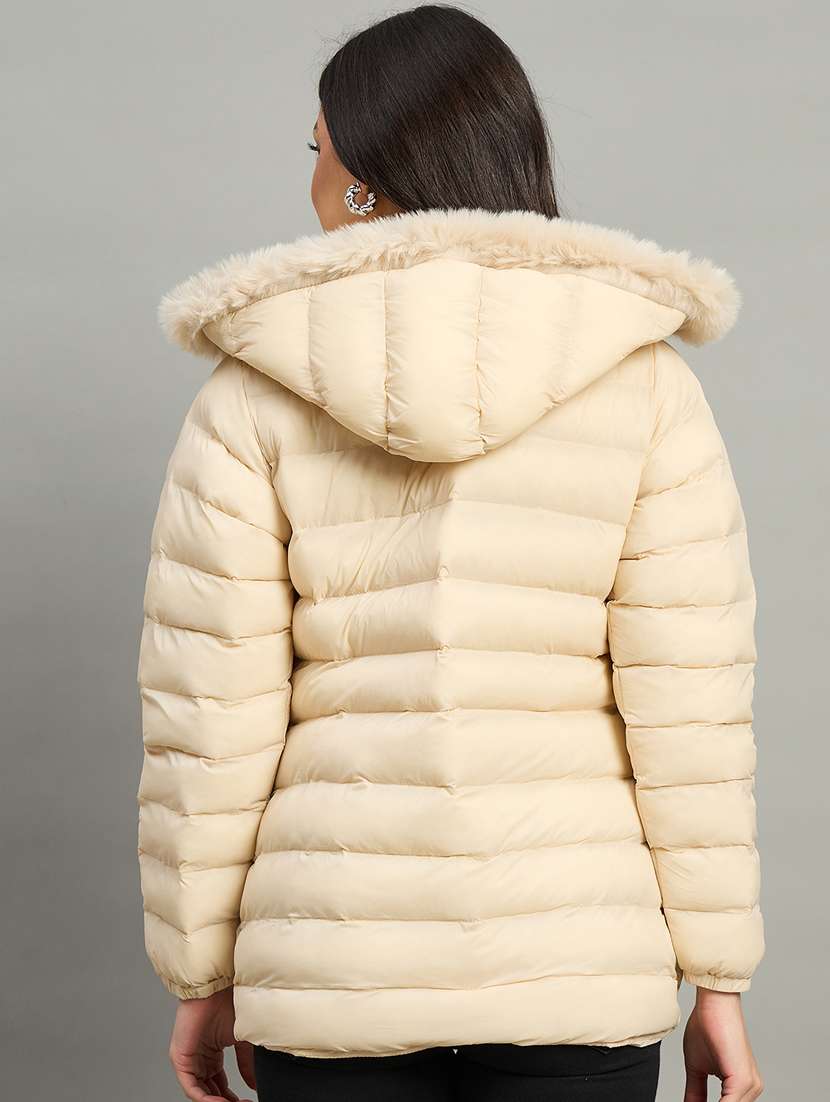 women solid long sleeve quilted jacket - 22448112 -  Standard Image - 3