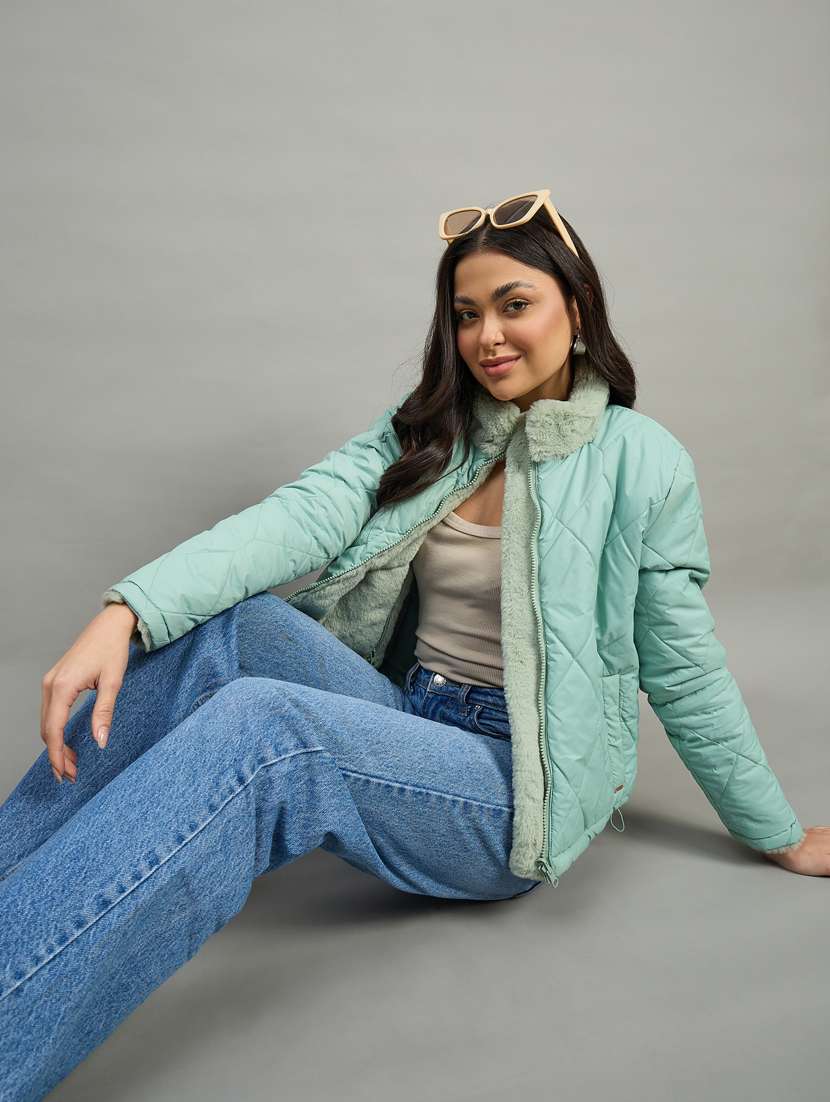 women solid long sleeve reversible quilted jacket - 22448114 -  Standard Image - 3