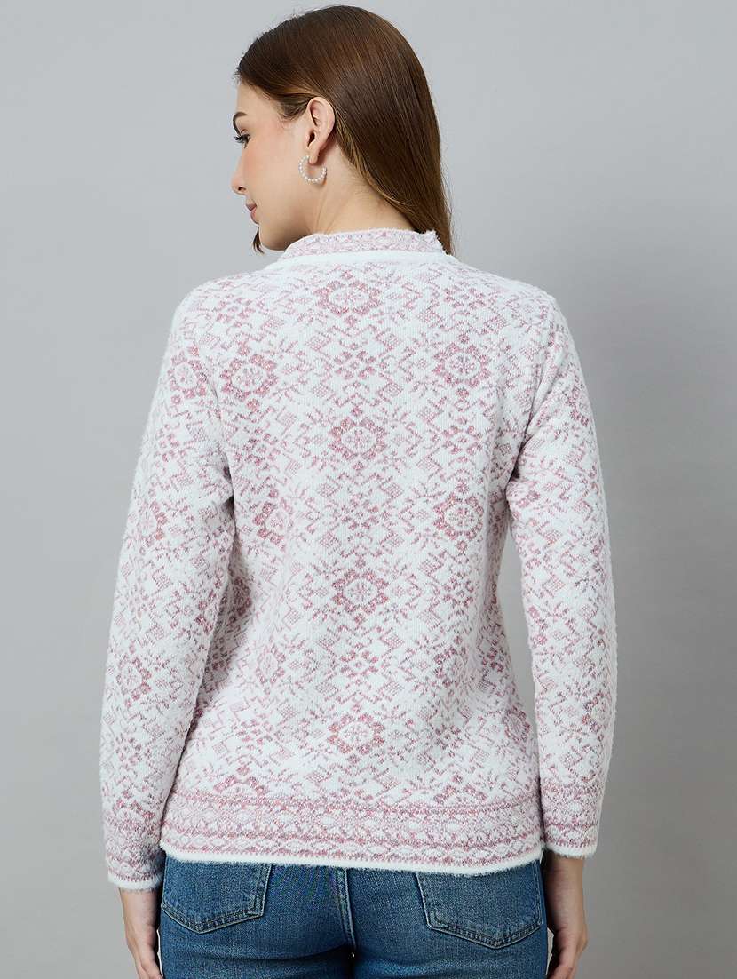 women pink acrylic plain sweatshirt - 22448131 -  Standard Image - 3