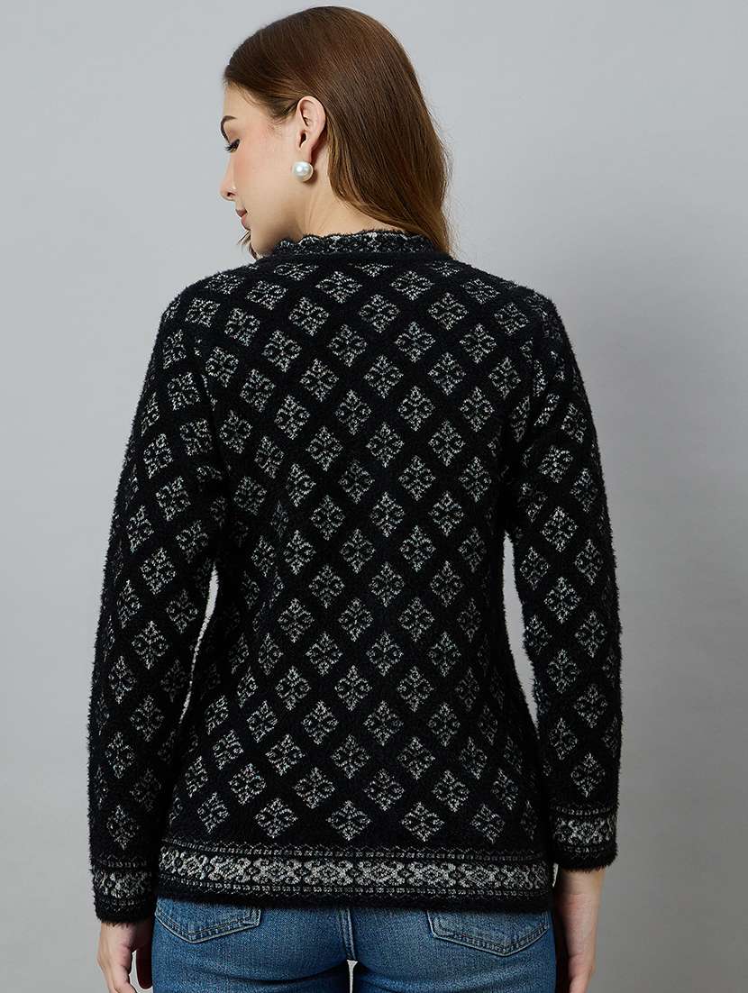 women black acrylic plain sweatshirt - 22448136 -  Standard Image - 3
