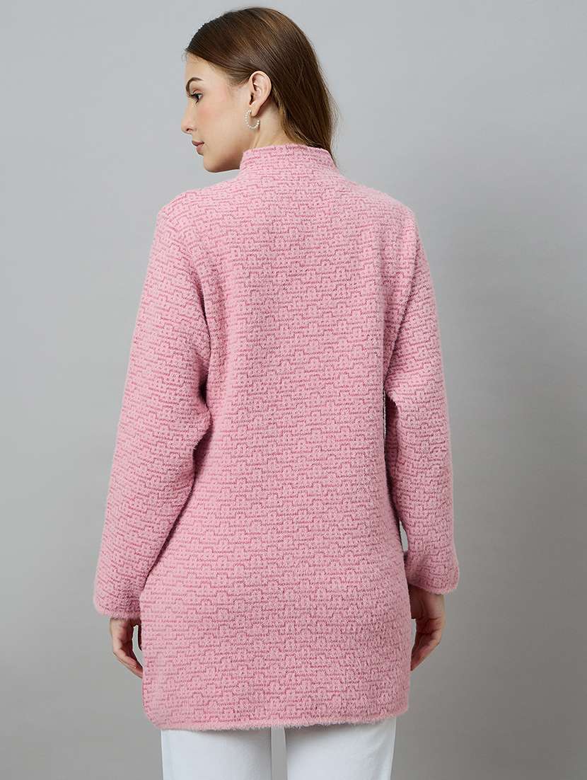 women pink acrylic plain sweatshirt - 22448150 -  Standard Image - 3