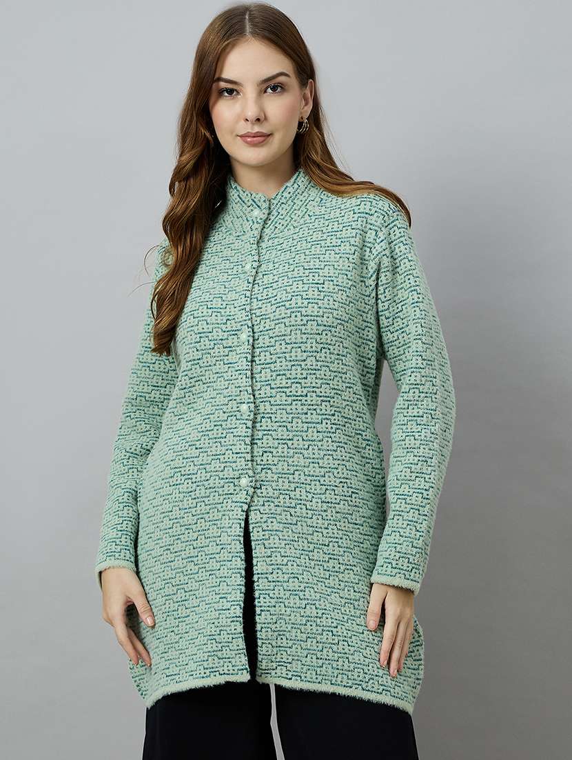 women green acrylic plain sweatshirt