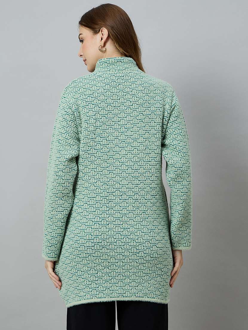 women green acrylic plain sweatshirt - 22448151 -  Standard Image - 3