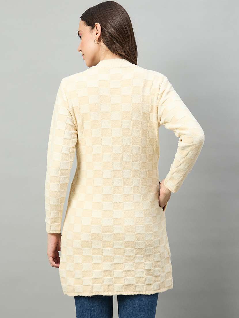 women beige acrylic plain sweatshirt - 22448162 -  Standard Image - 3