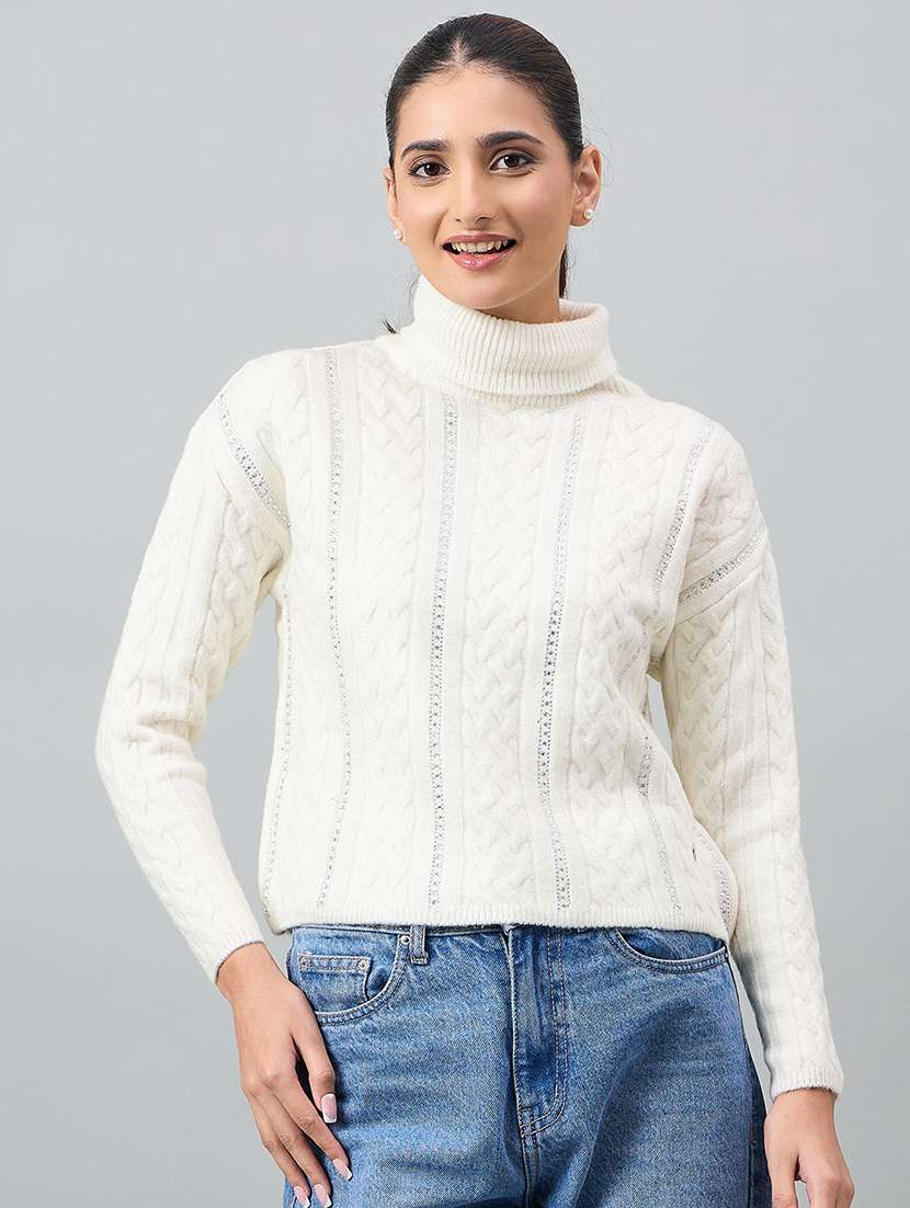 women white acrylic plain sweatshirt