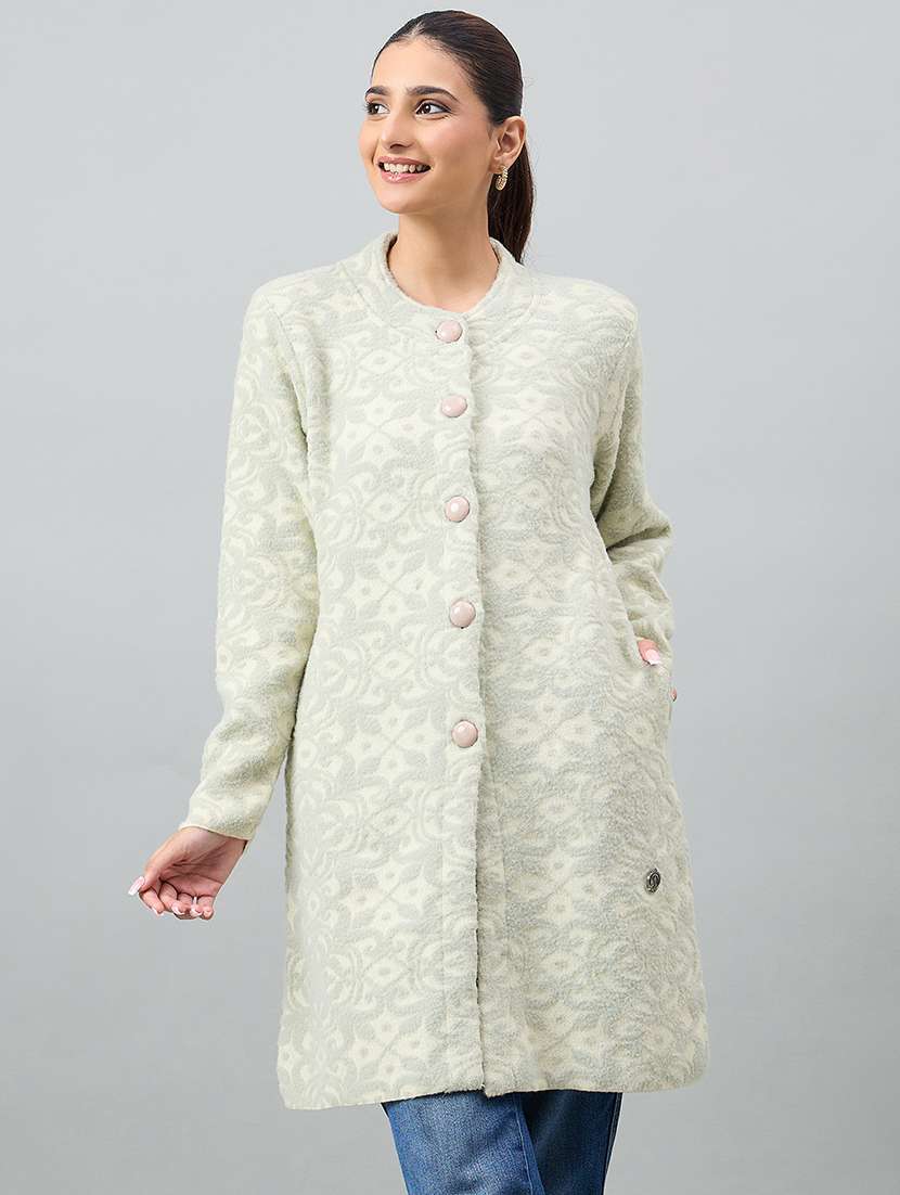 women green acrylic plain sweatshirt