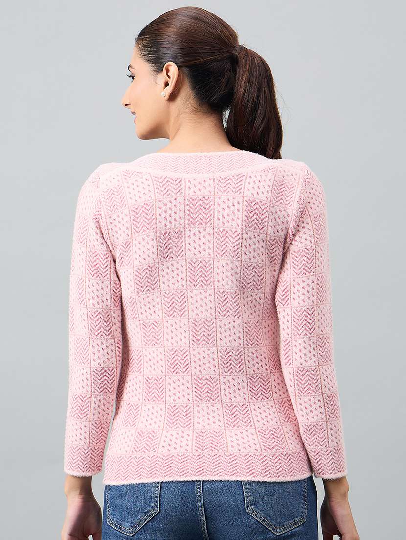 women pink acrylic plain sweatshirt - 22448205 -  Standard Image - 3