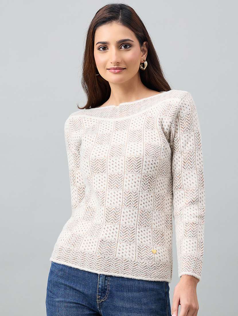 women white acrylic plain sweatshirt