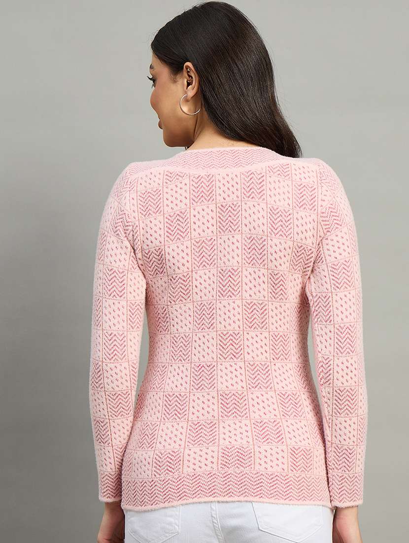 women pink acrylic plain sweatshirt - 22448207 -  Standard Image - 3