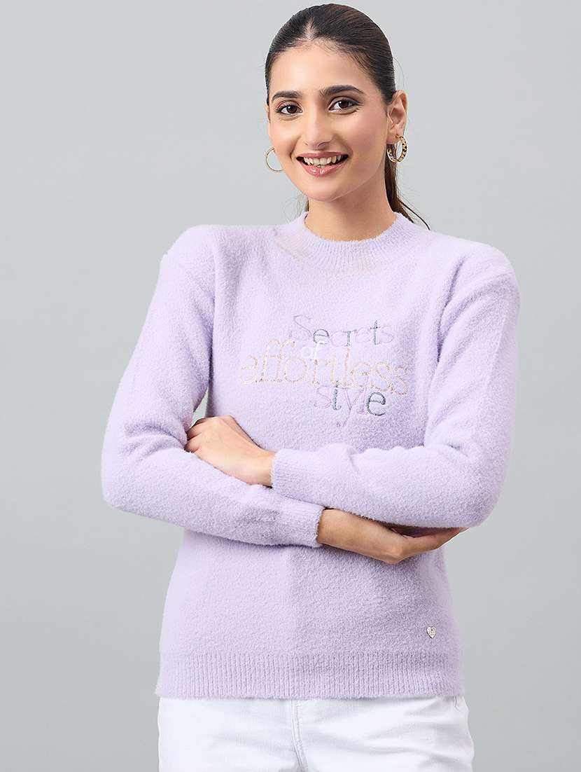 women graphic blue acrylic plain sweatshirt