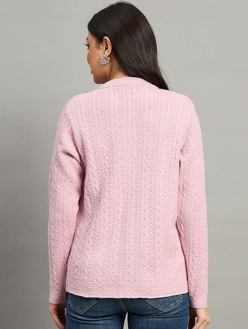 women pink acrylic plain sweatshirt - 22448219 -  Standard Image - 3
