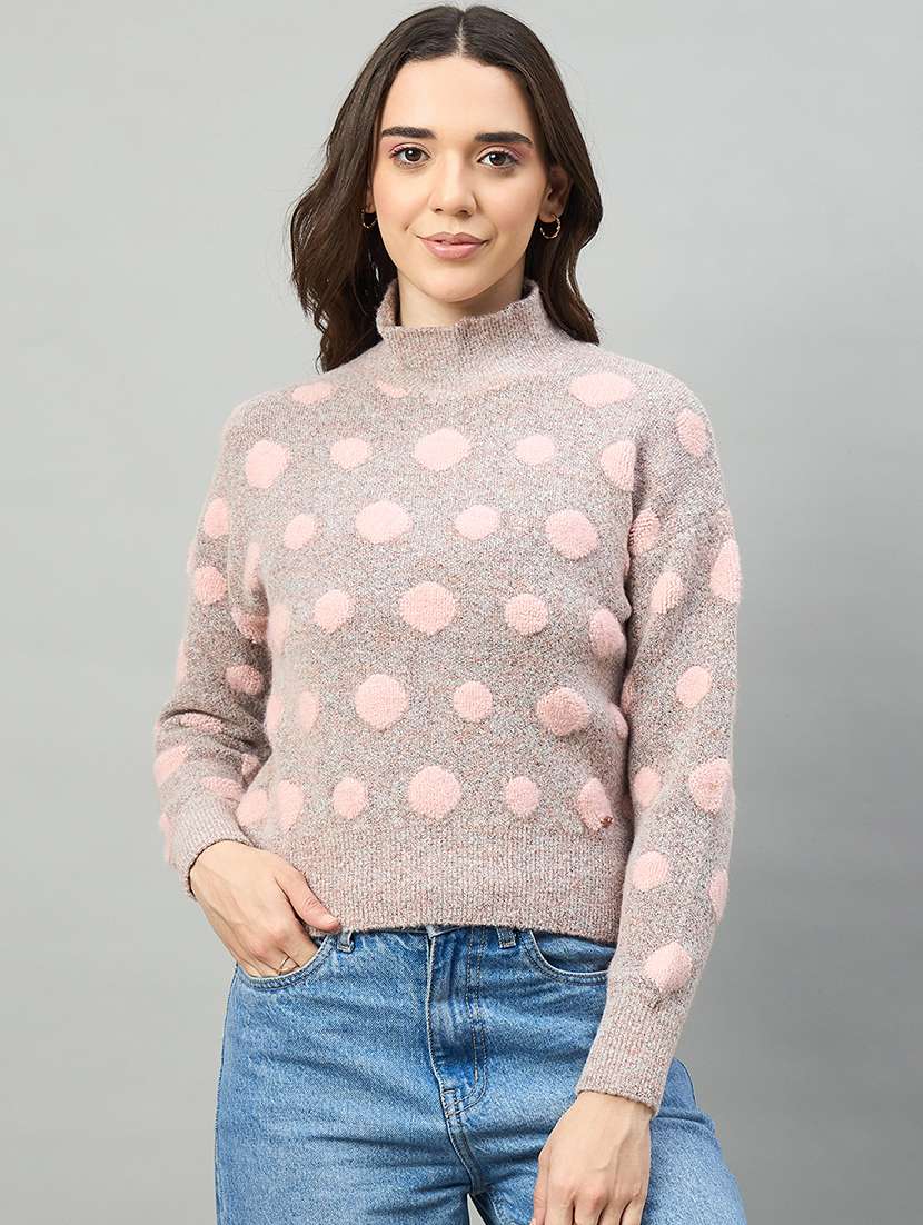 women mauve colored acrylic plain cardigan