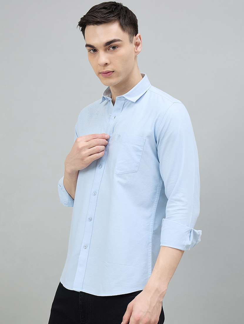 men solid long sleeve slim fit casual shirt - 22448251 -  Standard Image - 3
