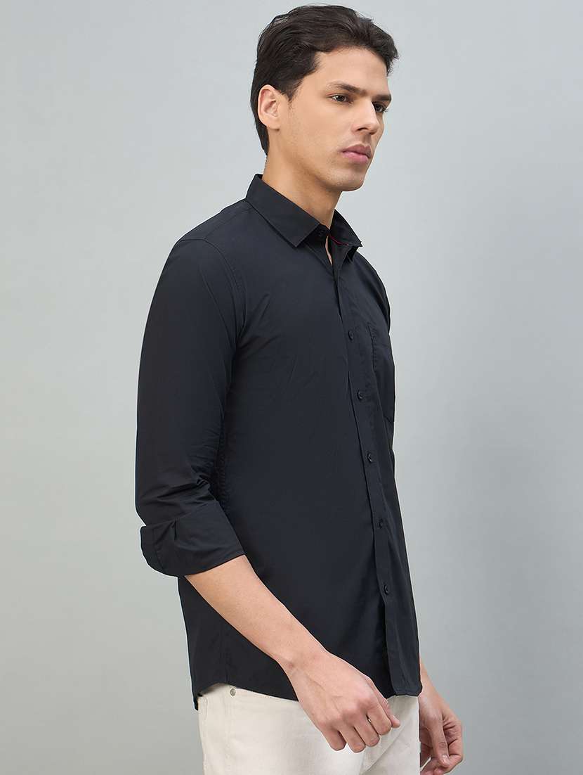 Men Solid Long Sleeve Slim Fit Casual Shirt - 22448261 -  Standard Image - 3