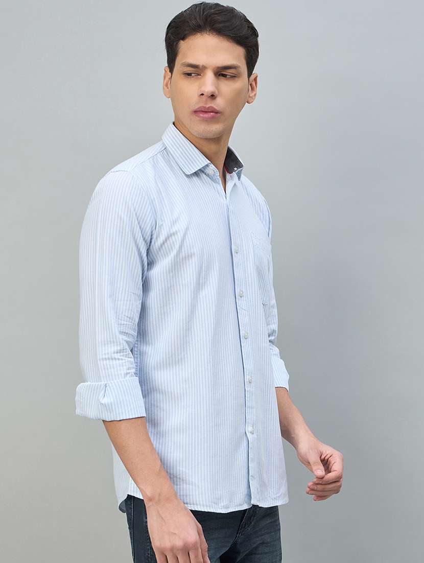 Men Striped Long Sleeve Slim Fit Casual Shirt - 22448268 -  Standard Image - 3