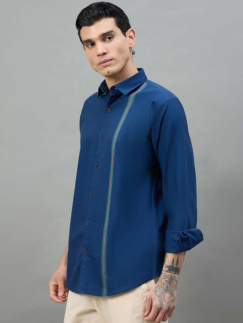 men striped long sleeve slim fit casual shirt - 22448286 -  Standard Image - 3