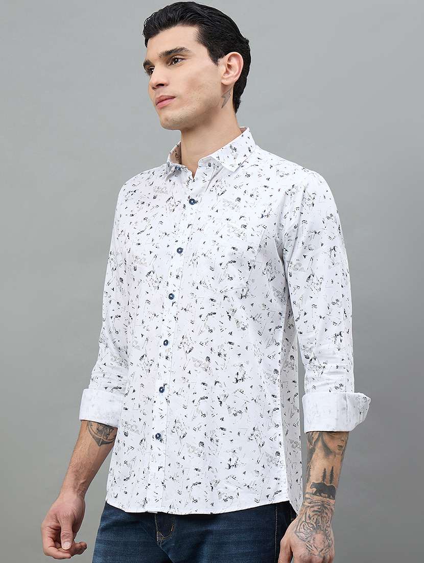 Men Printed Long Sleeve Slim Fit Casual Shirt - 22448293 -  Standard Image - 3