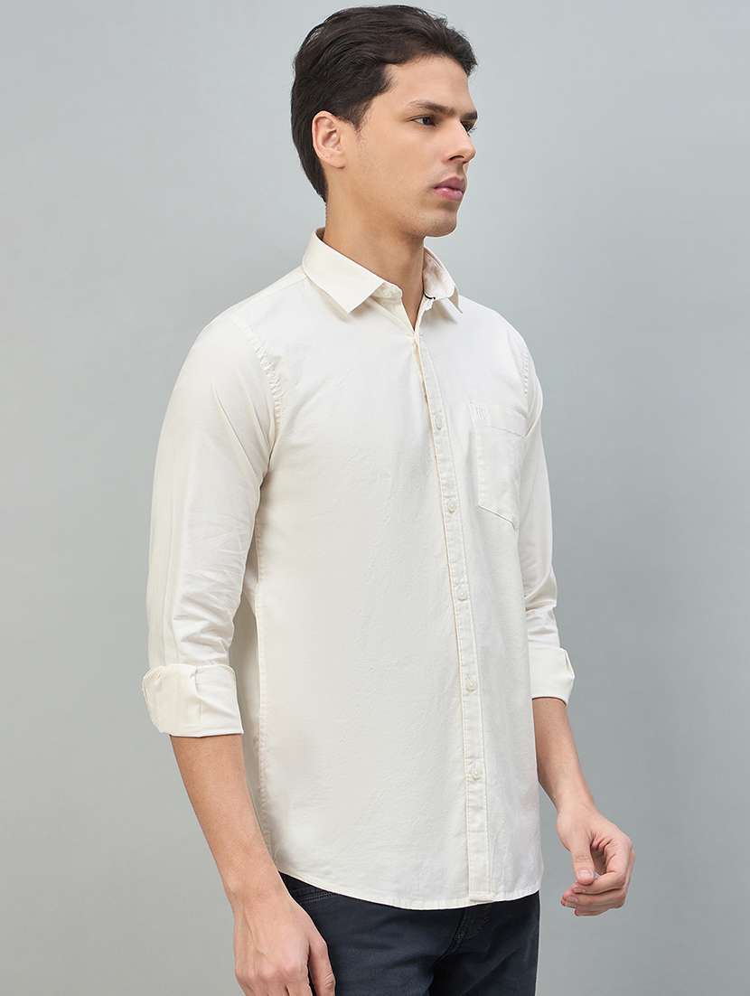 men solid long sleeve slim fit casual shirt - 22448302 -  Standard Image - 3