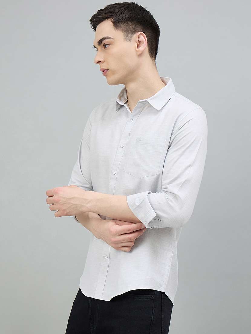 men solid long sleeve slim fit casual shirt - 22448304 -  Standard Image - 3