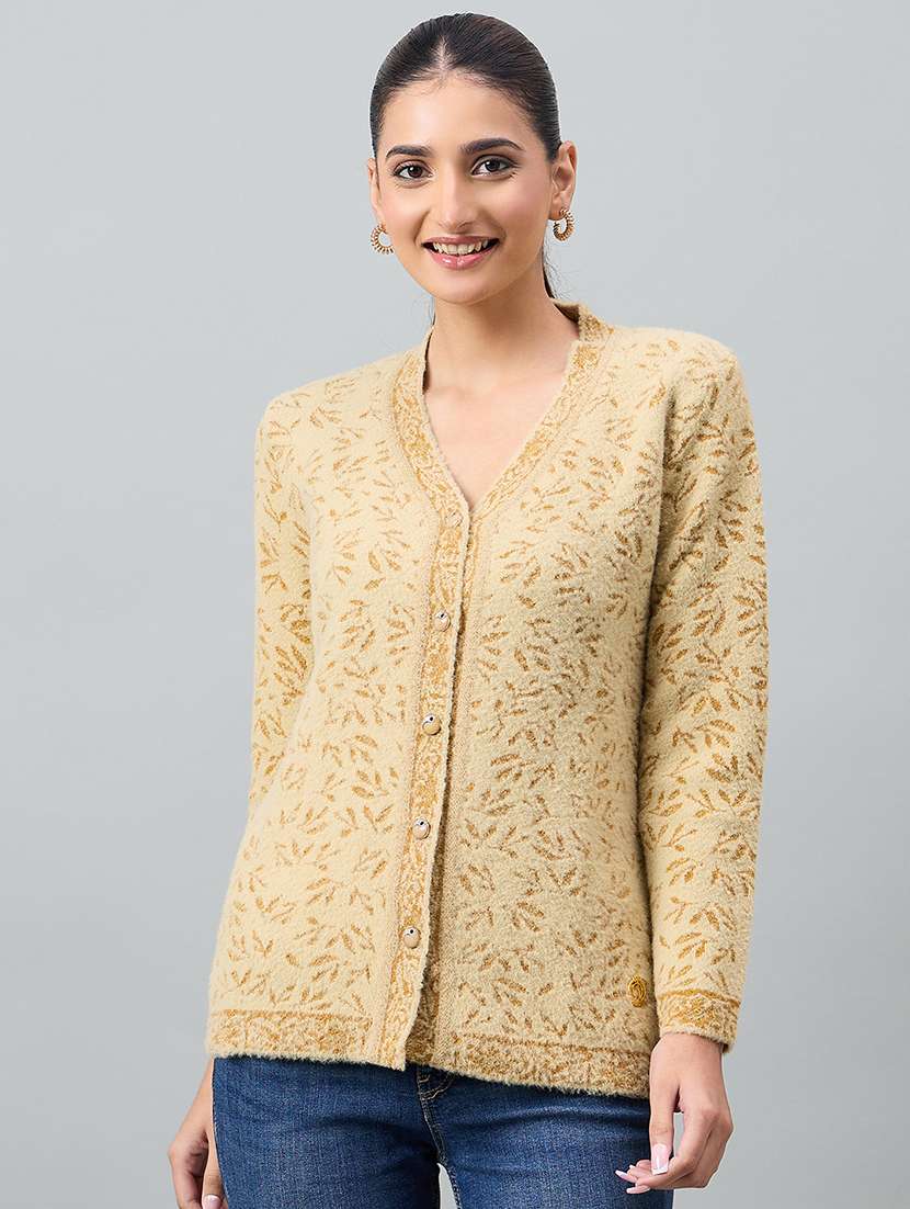 women yellow acrylic plain sweatshirt