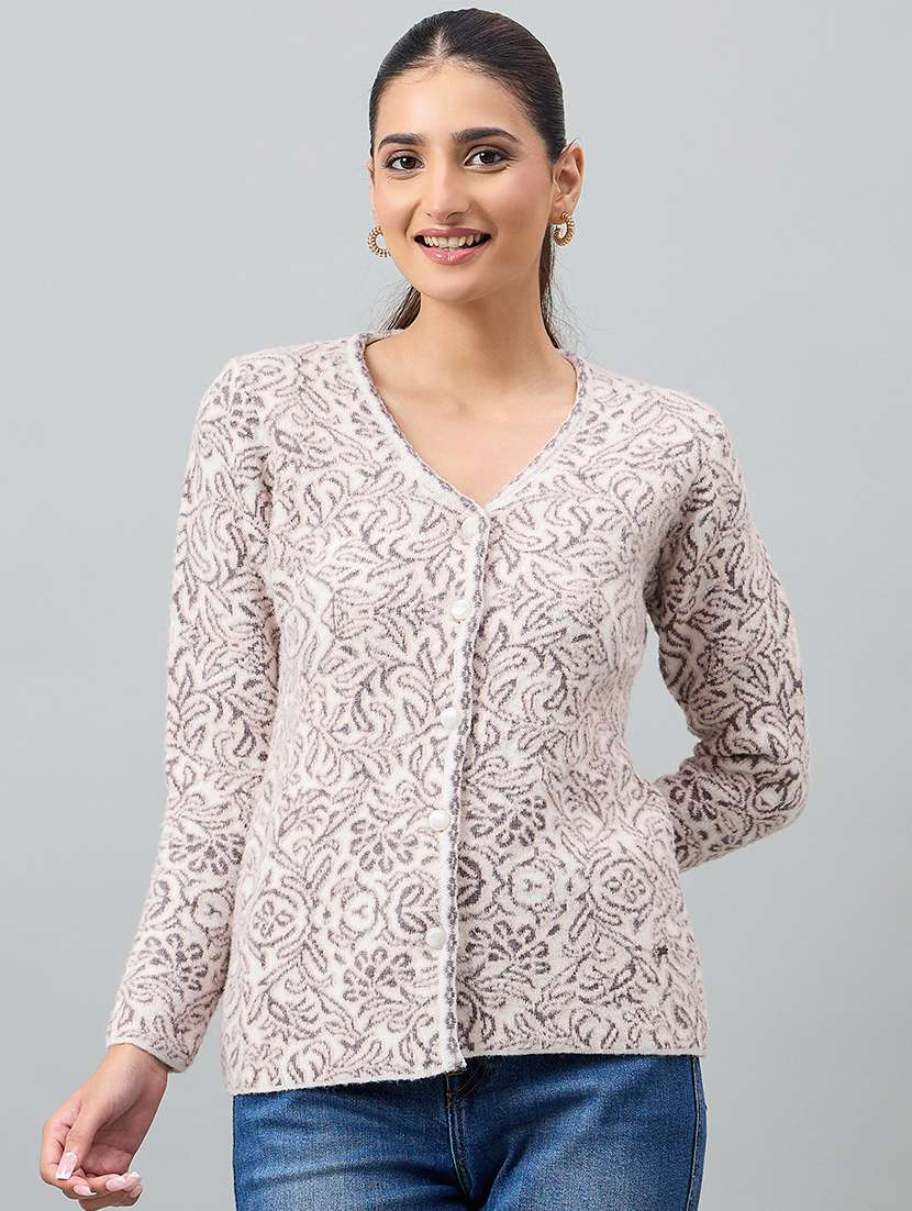 women purple acrylic plain sweatshirt