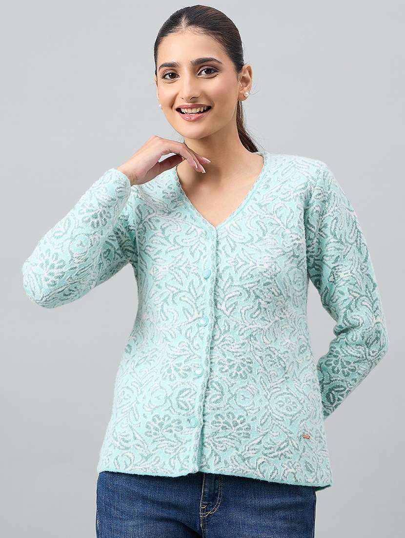 women light blue acrylic plain sweatshirt