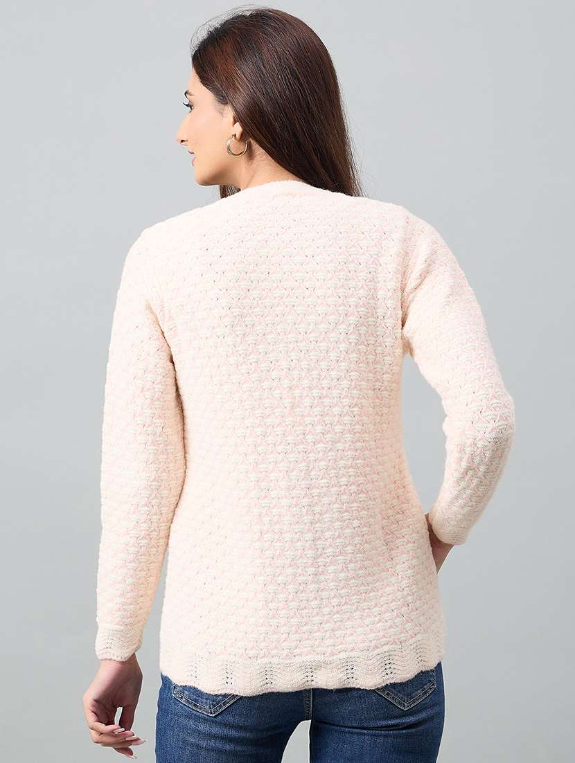 women pink acrylic plain sweatshirt - 22448331 -  Standard Image - 3