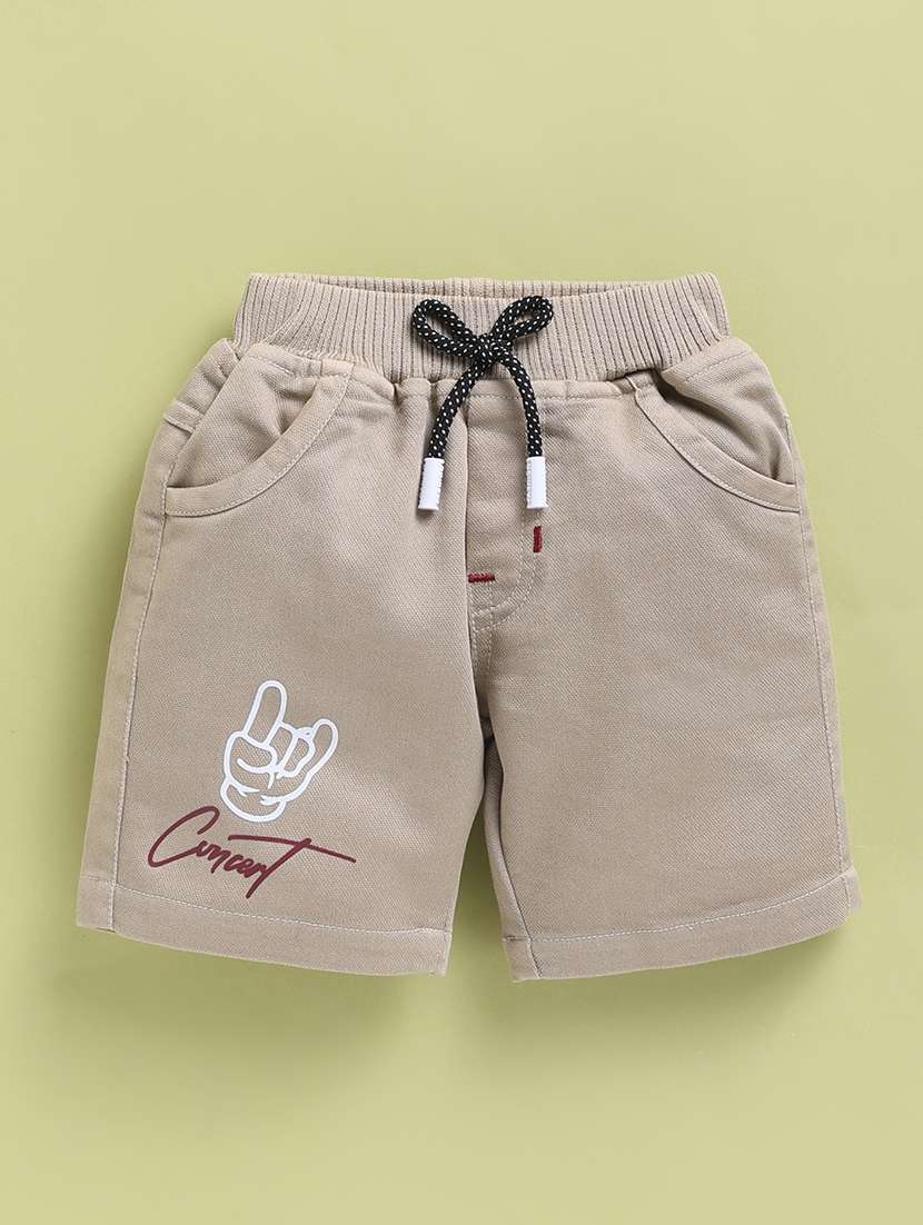 boys maroon cotton blend shorts set co-ords set - 22448454 -  Standard Image - 3