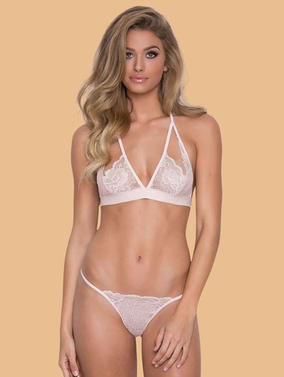 women solid white nylon bras and panty set
