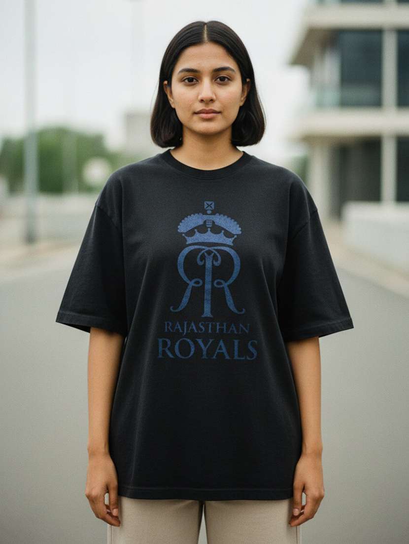 women rajasthan royal printed drop sleeve oversized t-shirt