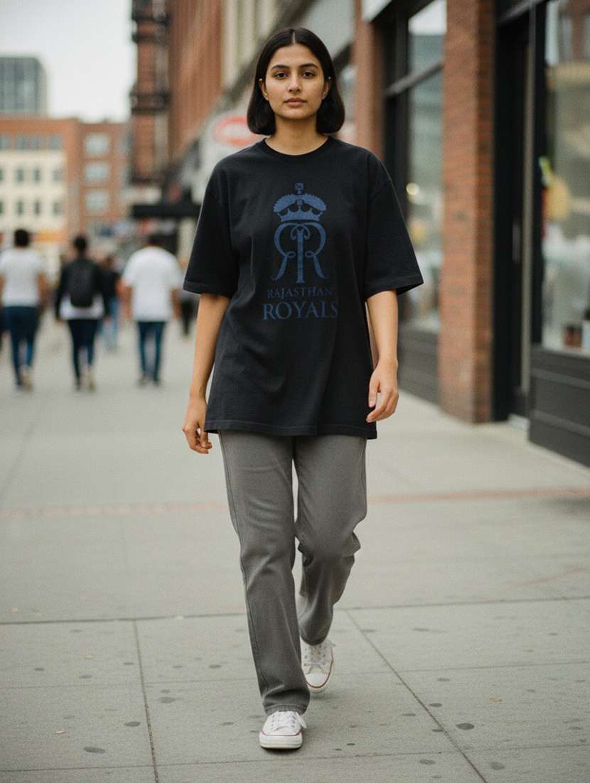 women rajasthan royal printed drop sleeve oversized t-shirt - 22448688 -  Standard Image - 3