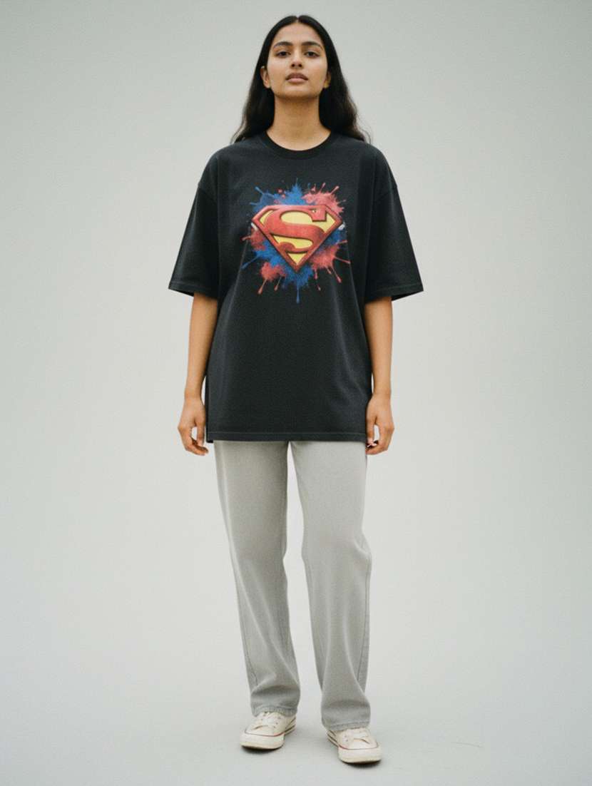 women graphic drop sleeve oversized t-shirt - 22448691 -  Standard Image - 3