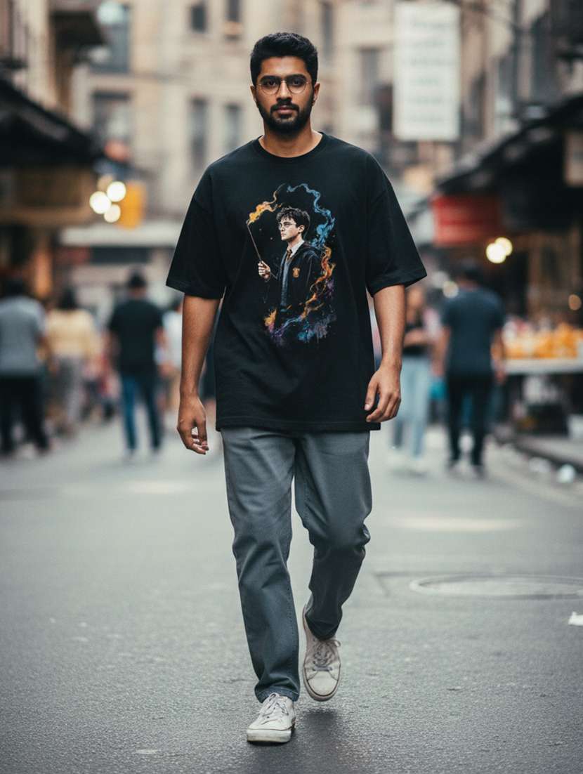 men graphic short sleeve oversized t-shirt - 22448699 -  Standard Image - 3