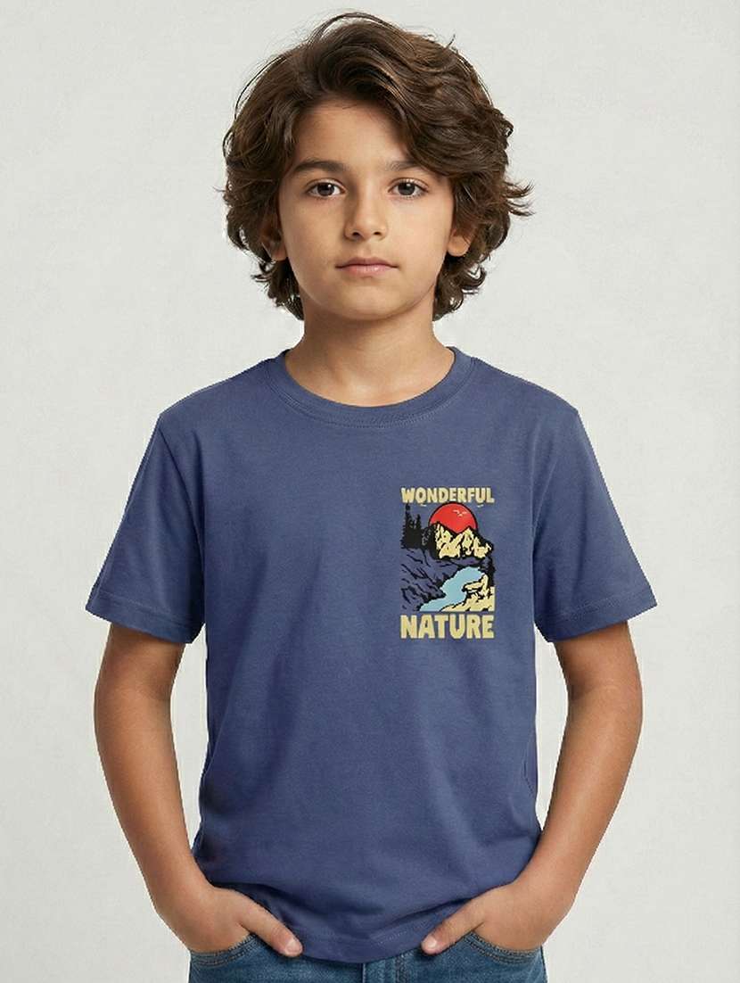 boys blue cotton t-shirt