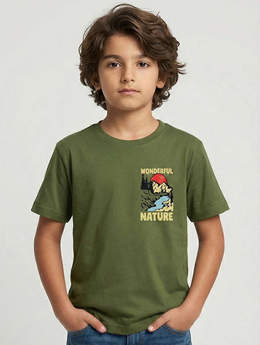 boys olive cotton t-shirt