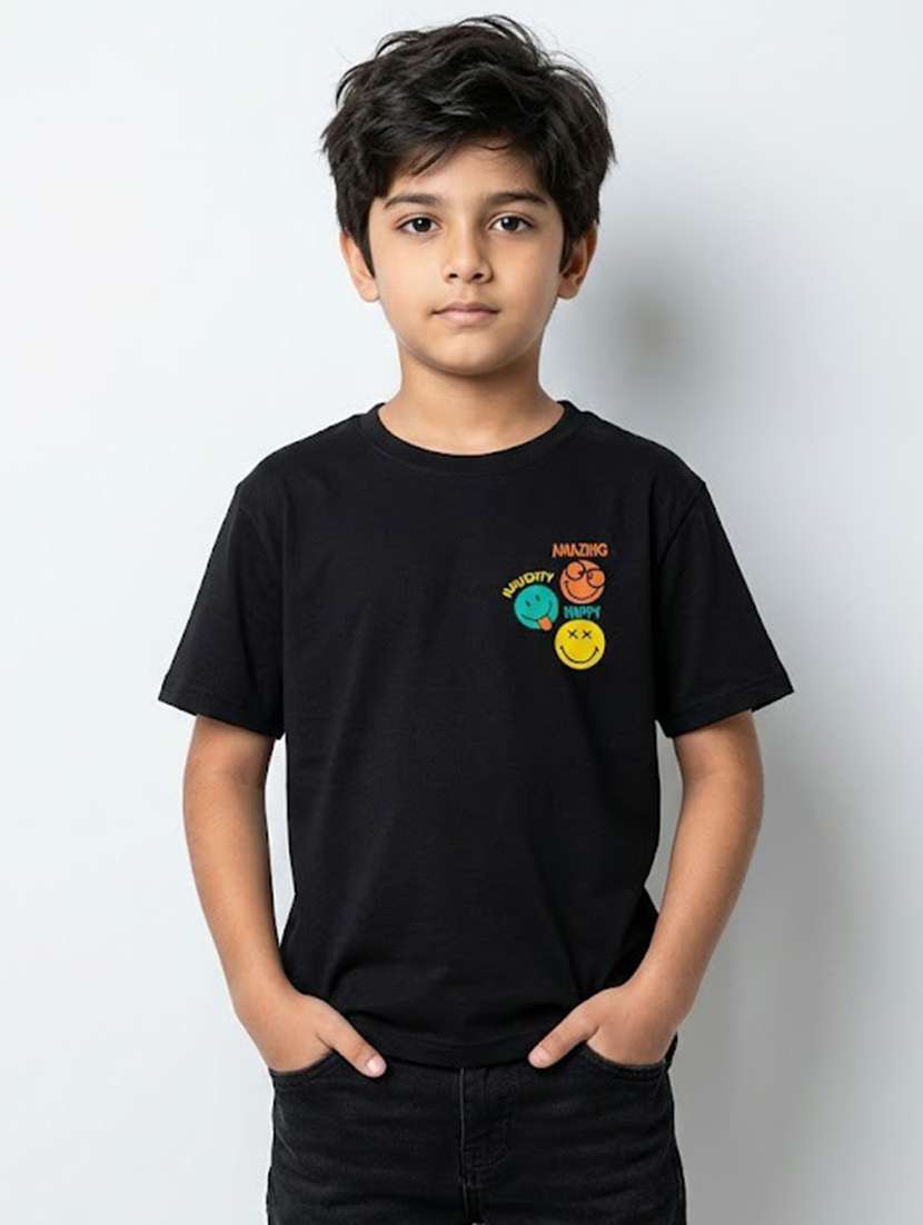 boys black cotton t-shirt