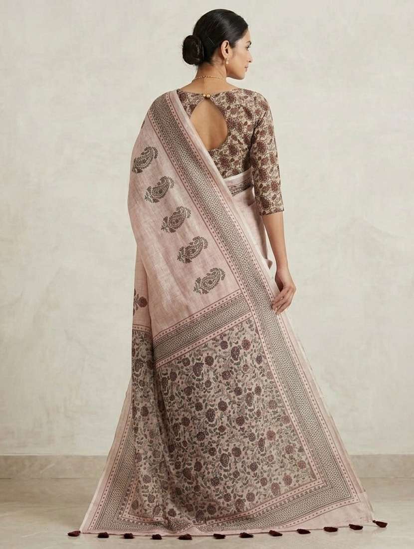 women printed casual wear saree with blouse - 22448810 -  Standard Image - 3