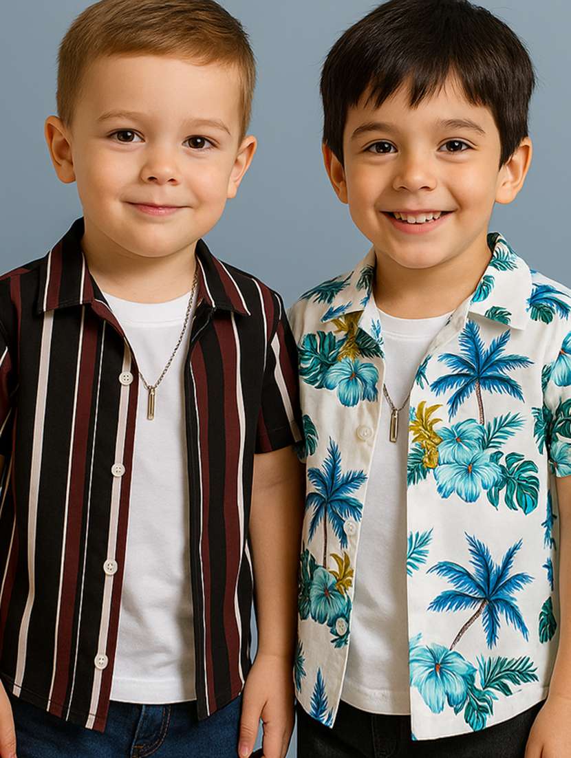 boys brown cotton shirt