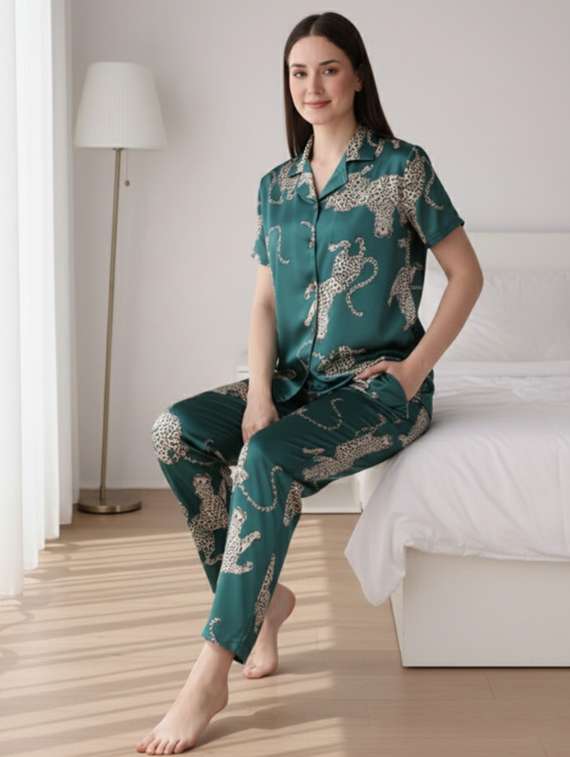 women printed nightwear pyjama set - 22449045 -  Standard Image - 3