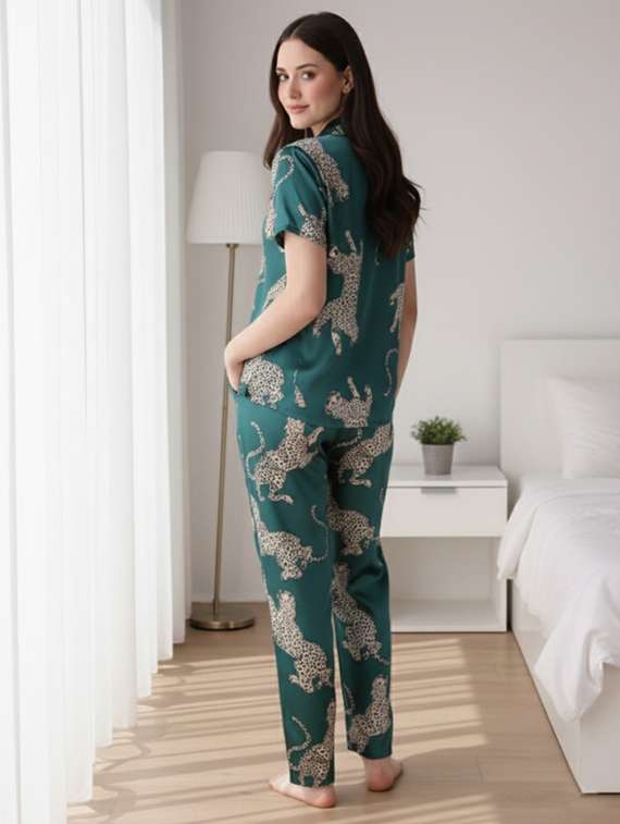 women printed nightwear pyjama set - 22449045 -  Standard Image - 5
